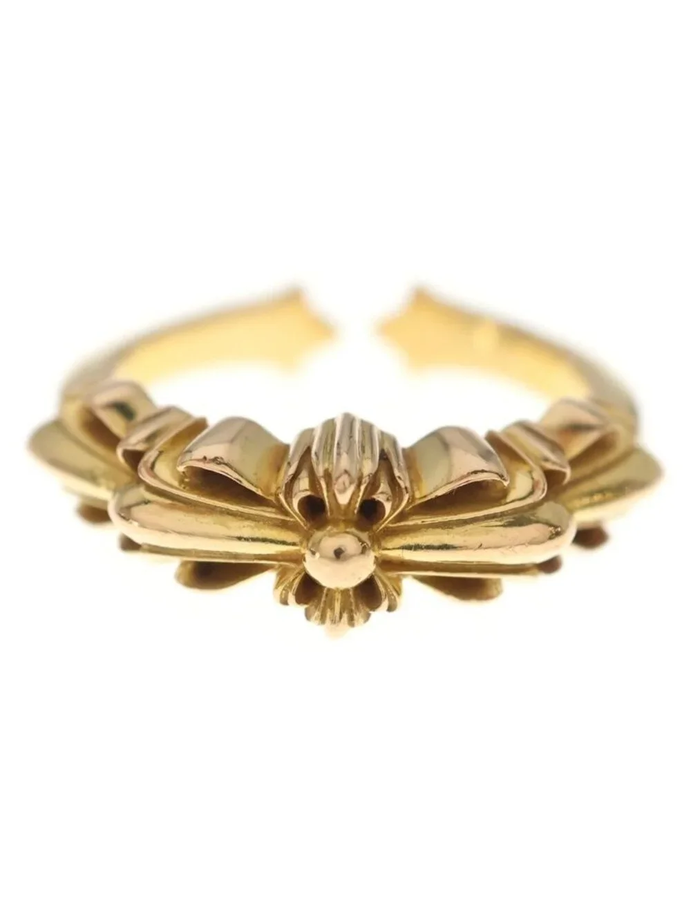 Chrome Hearts 22k Baby Clsc Classic Double Floral Ring Gold